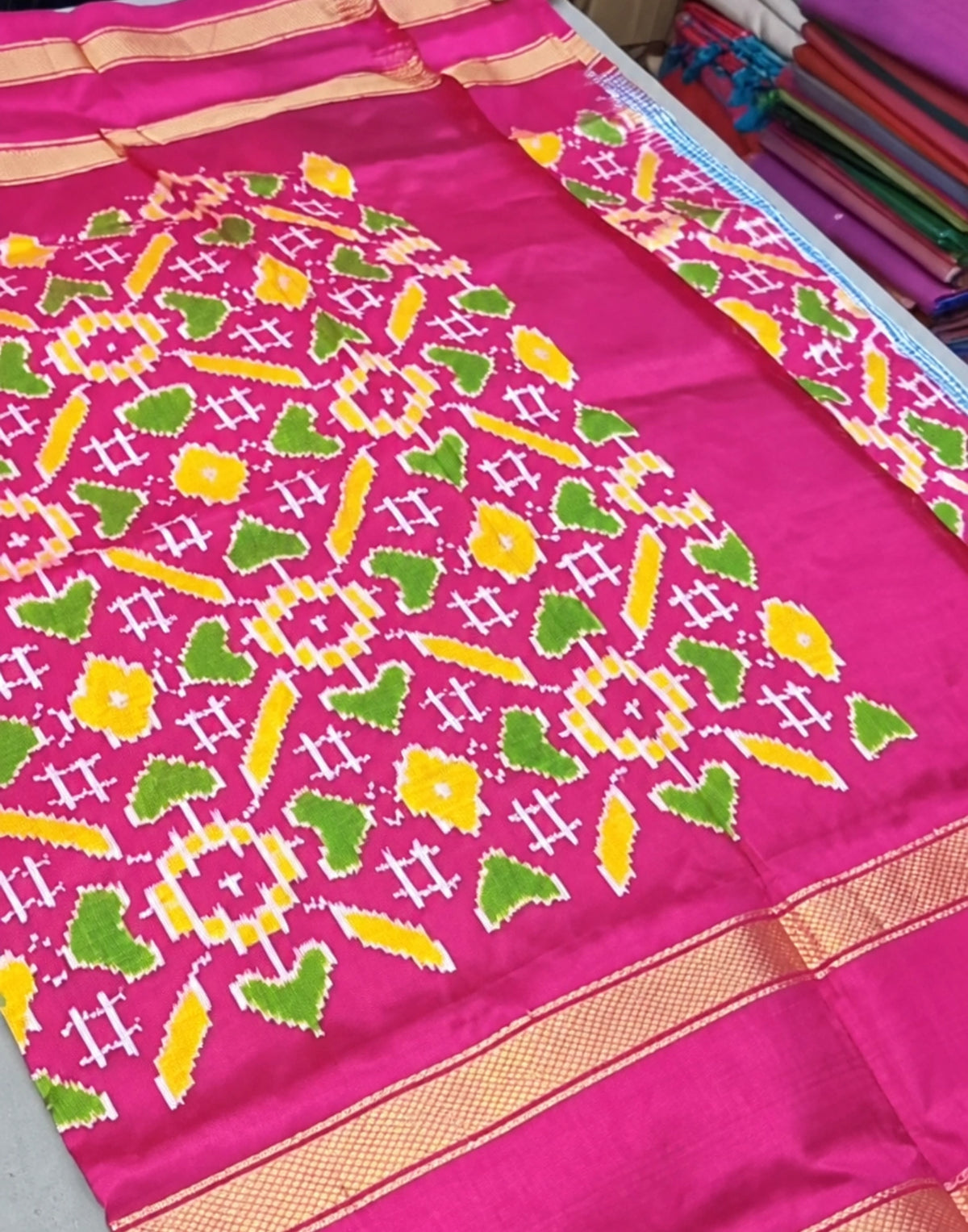 Blush Ikkat Silk Saree