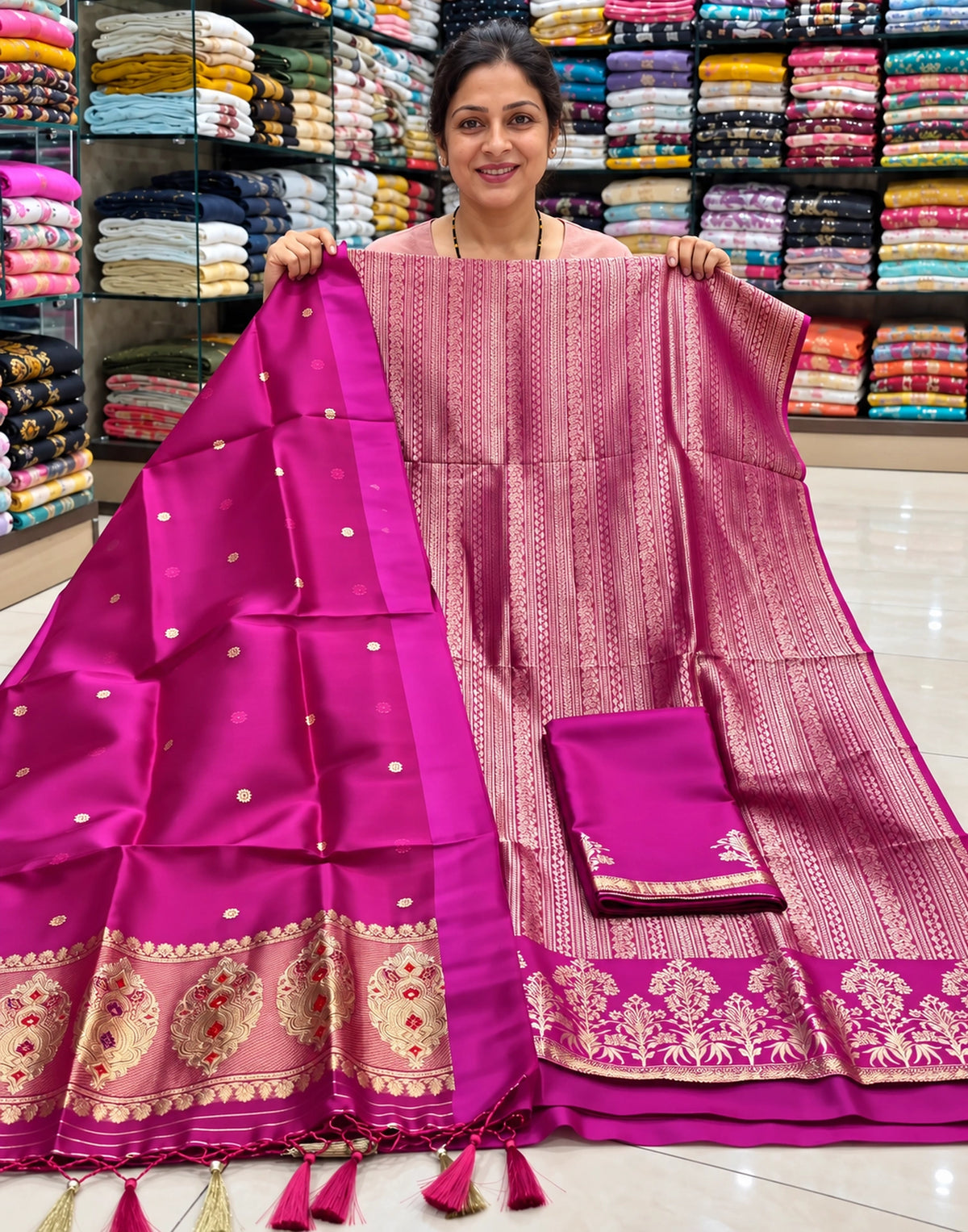 Ponvaira Silk Suit Set