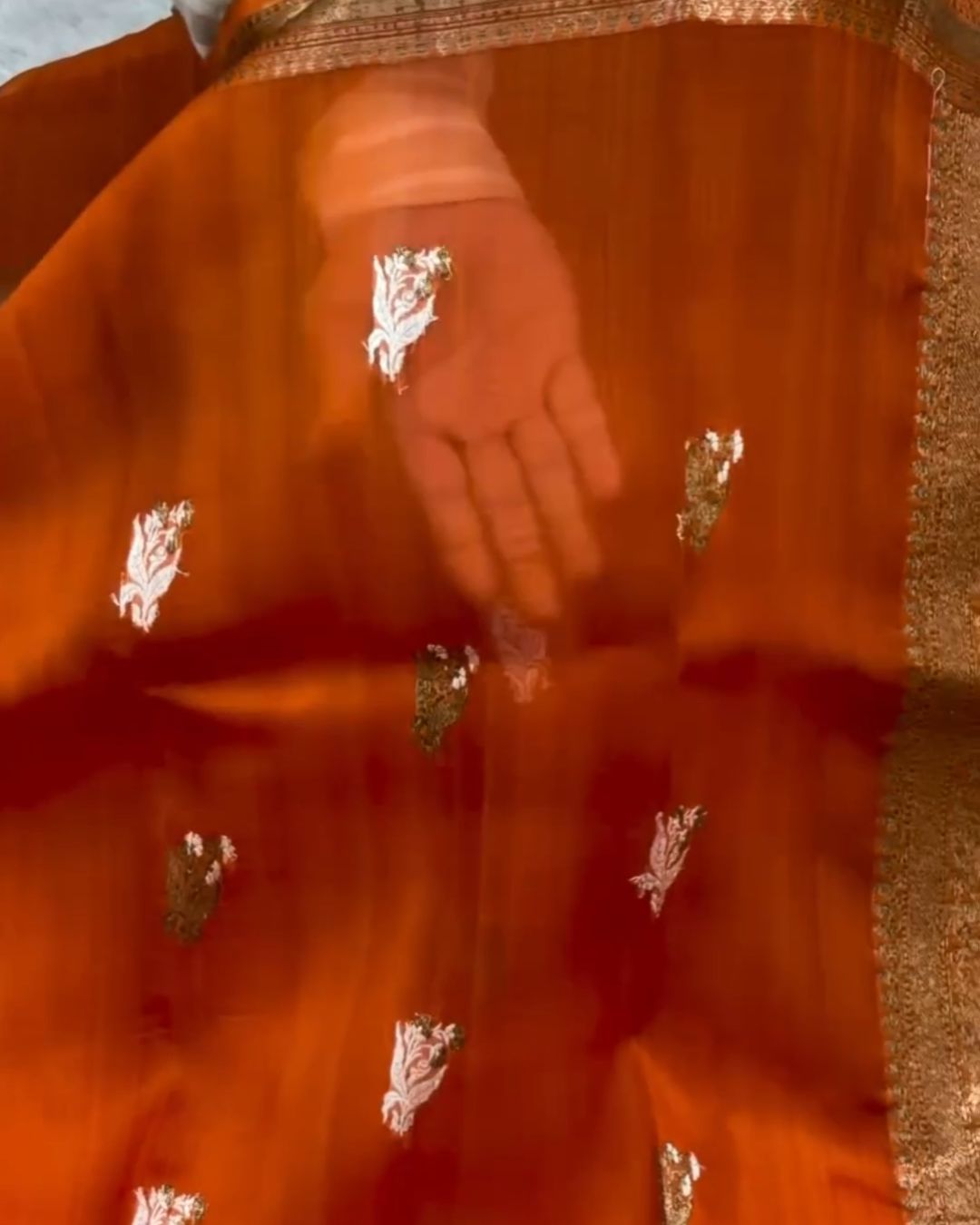 Rust Kora Silk Saree