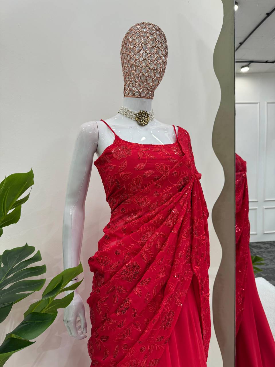 Ready to wear red lehenga set