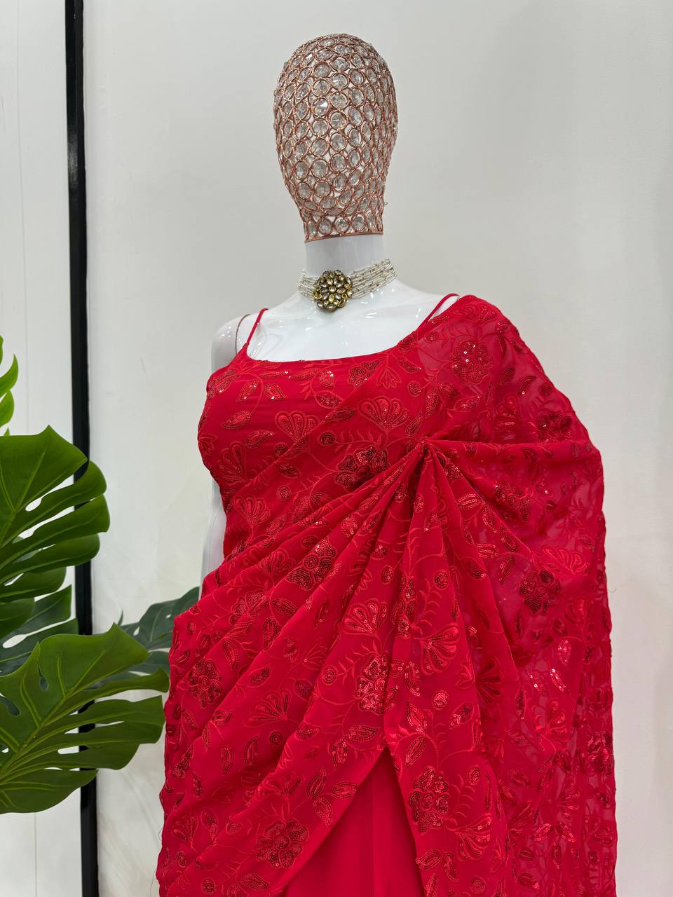 Ready to wear red lehenga set