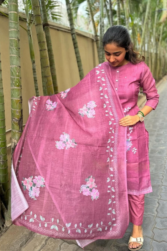 Elegent Pink Kurti with Dupatta