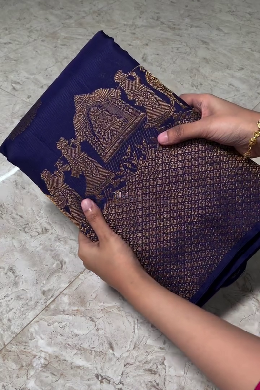 Imperial Blue Kanchipuram Saree