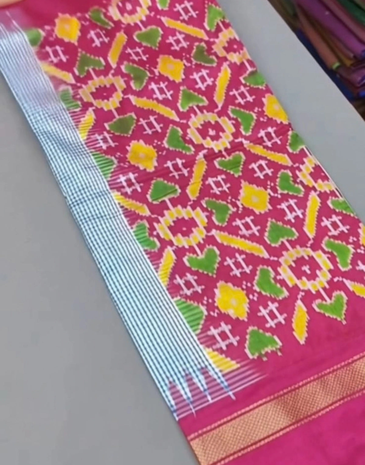 Blush Ikkat Silk Saree
