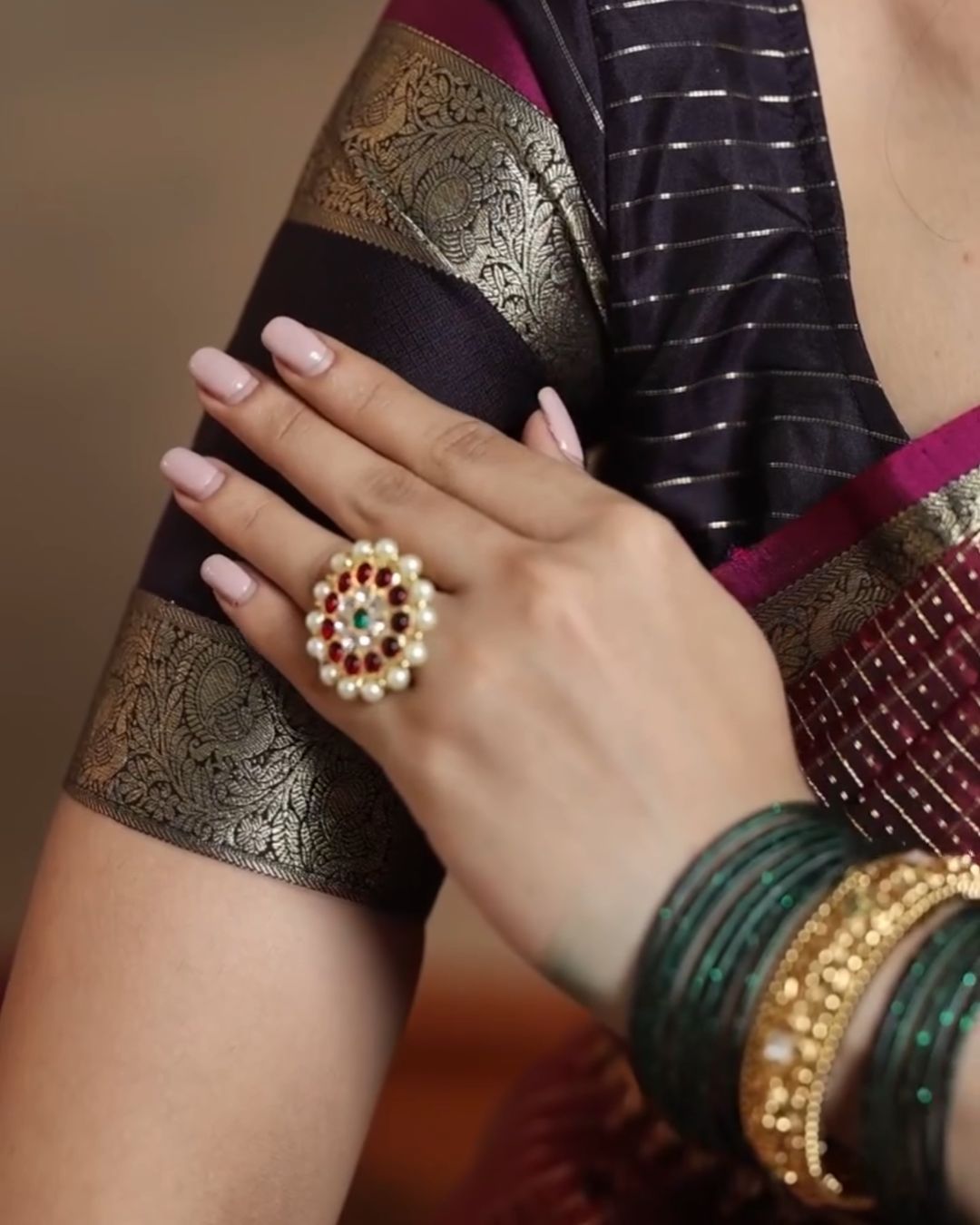 Brown Kattam Silk Saree