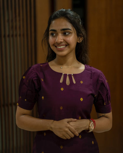 SEMI RAW SILK KURTI