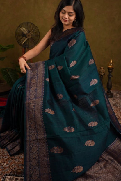 Sapphire Green Saree