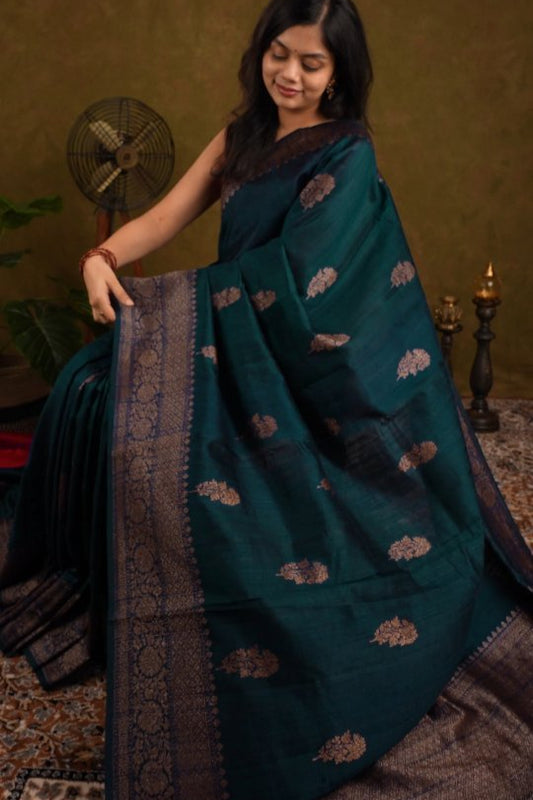 Sapphire Green Saree