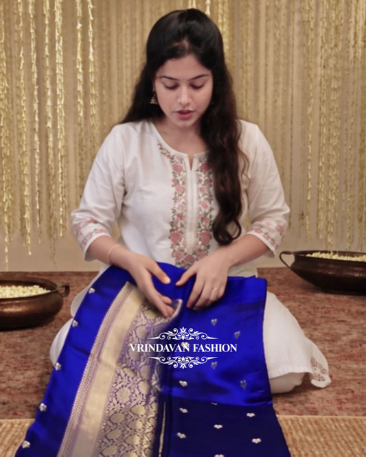 Heritage Blue Silk Saree
