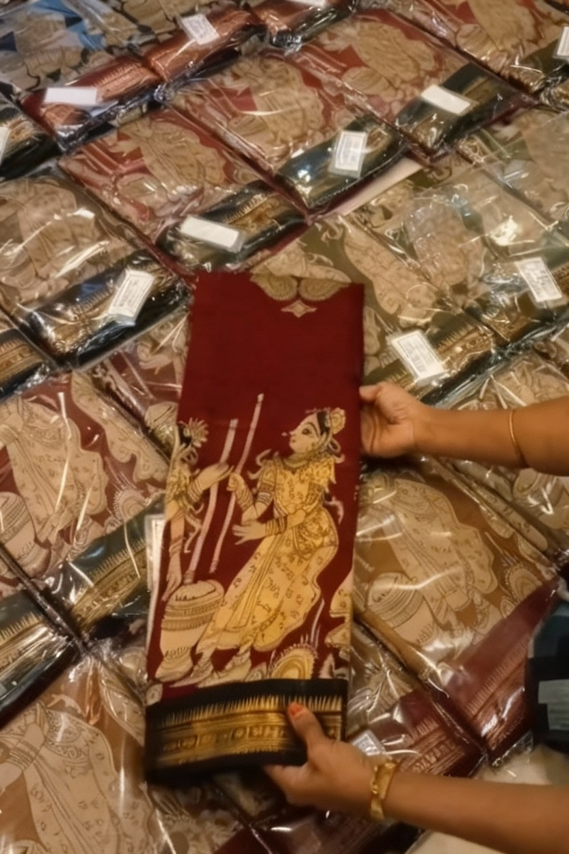 Thanjavur Kalamkari Saree