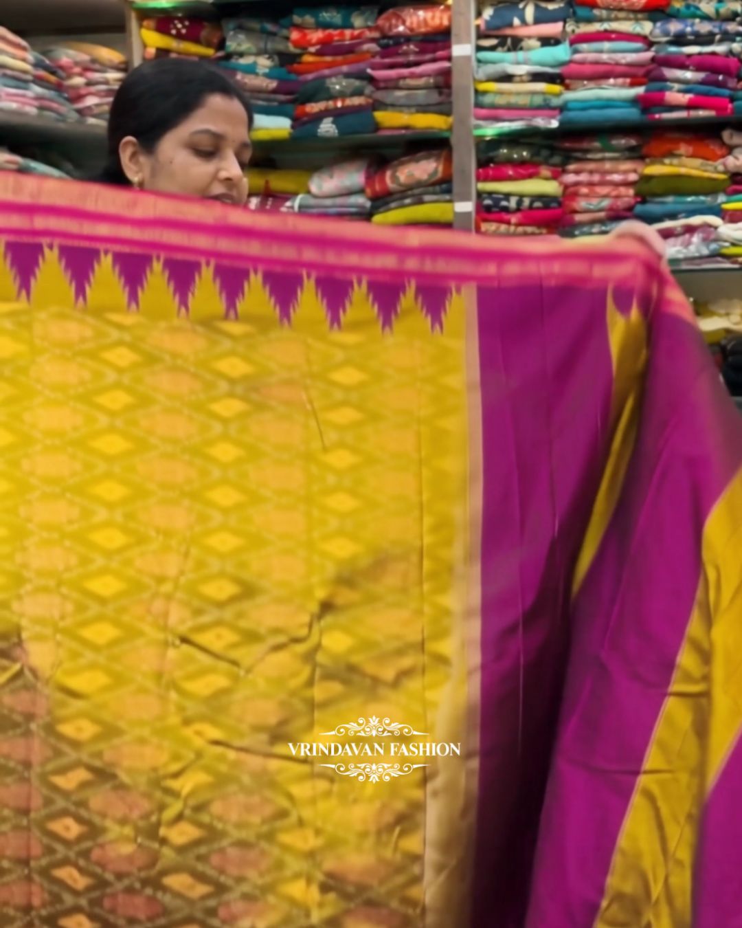 Ikkat Reshmi Silk Saree