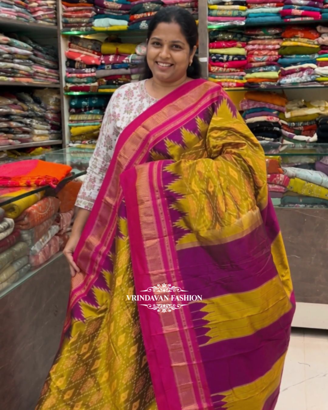 Ikkat Reshmi Silk Saree