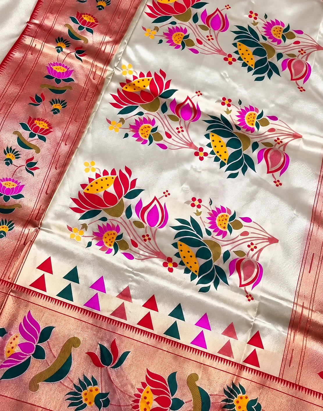 Lotus Paithani Silk Saree