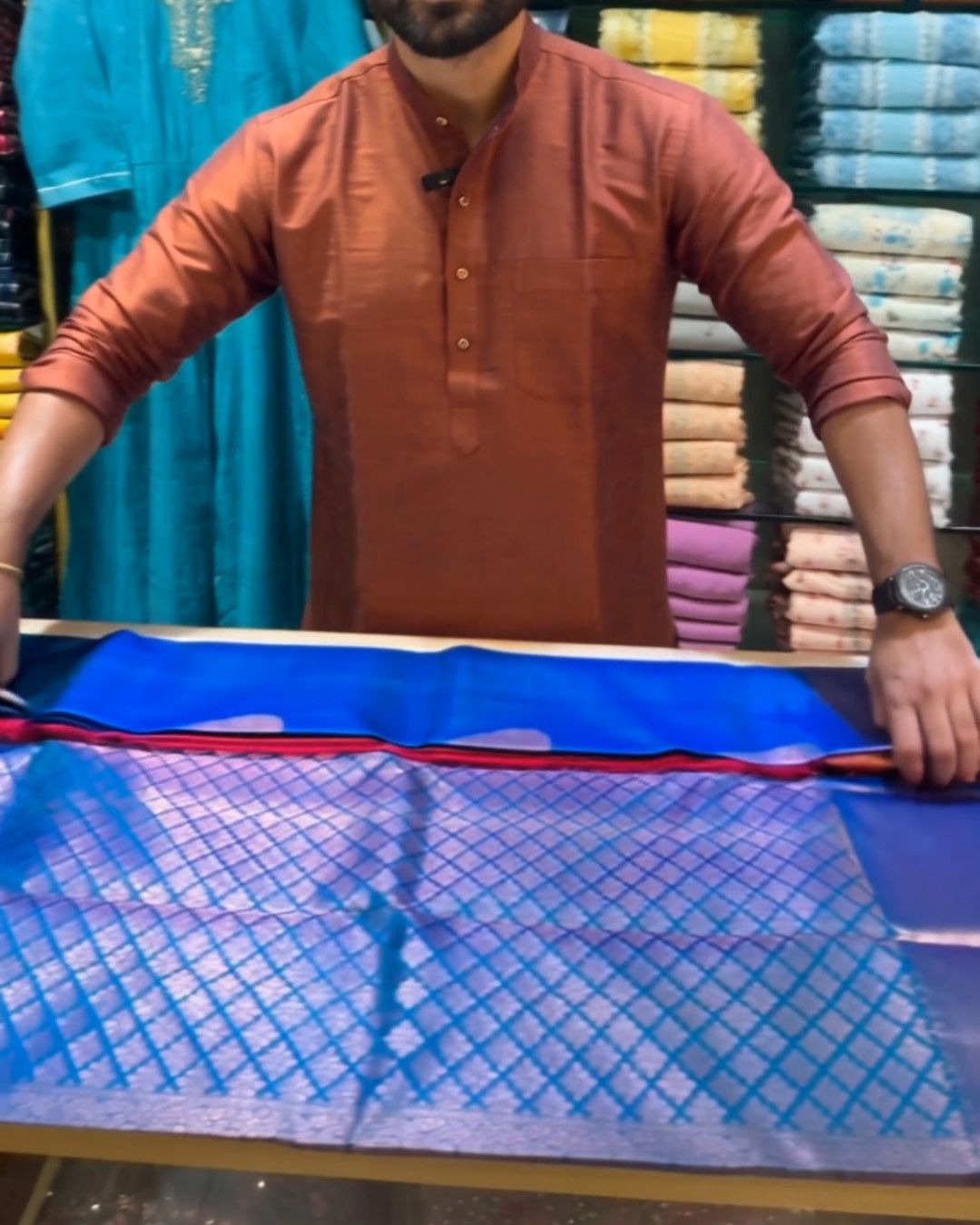 Peacock Red Silk Saree