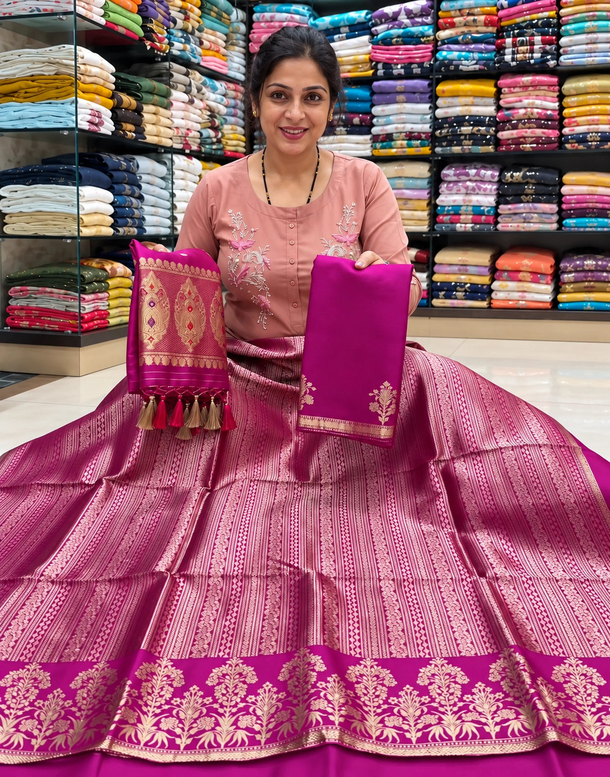 Ponvaira Silk Suit Set
