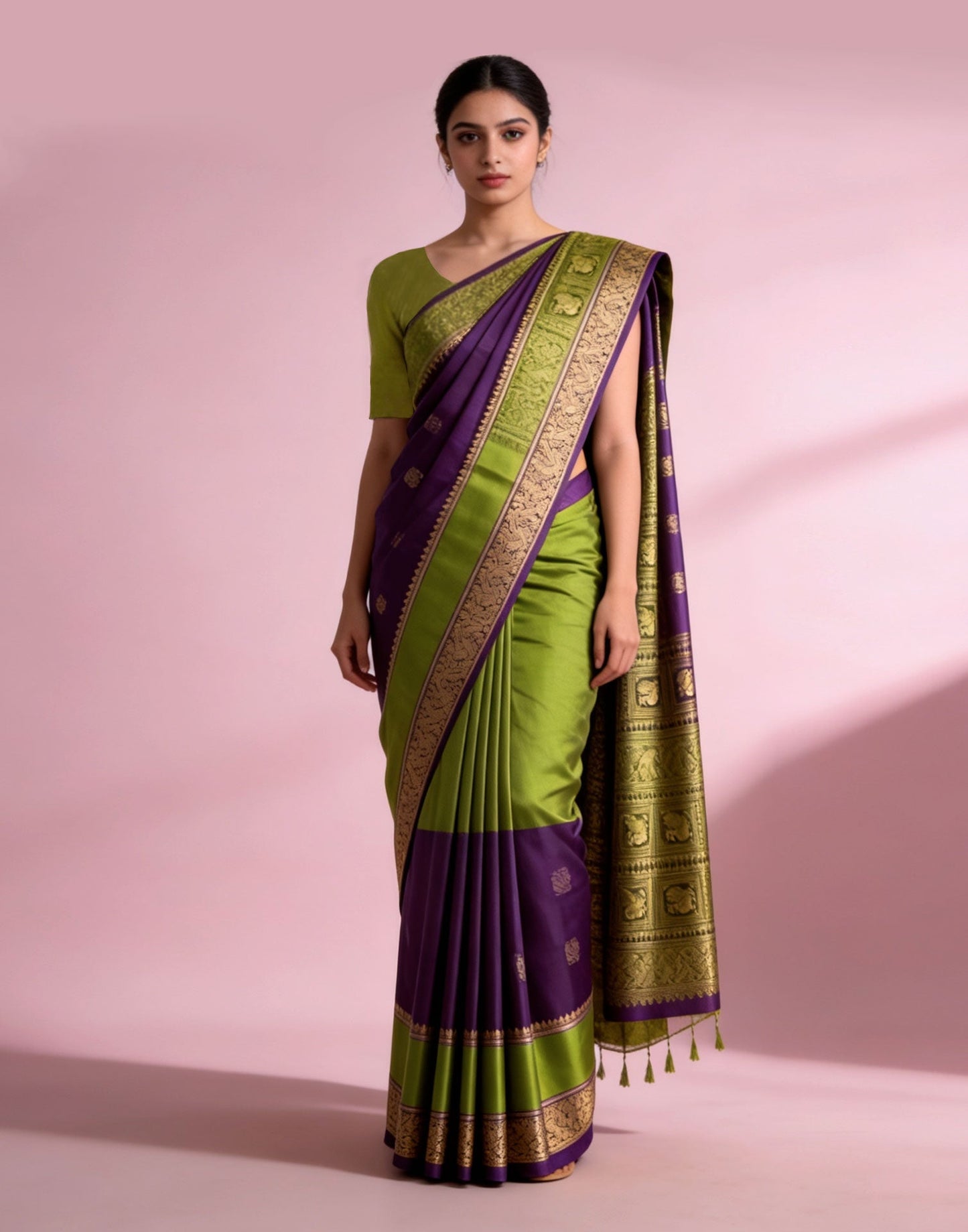 Vibrant Parrot Weave Saree