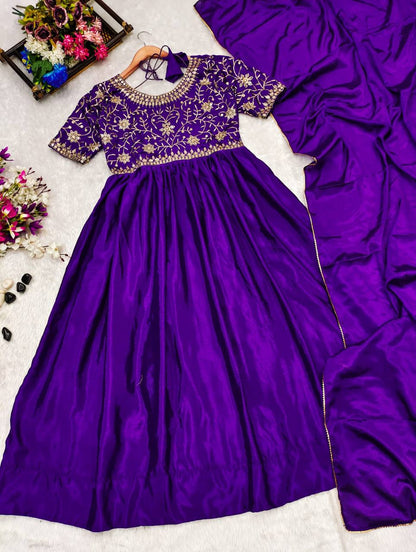 1230-PURPLE ANARKALI