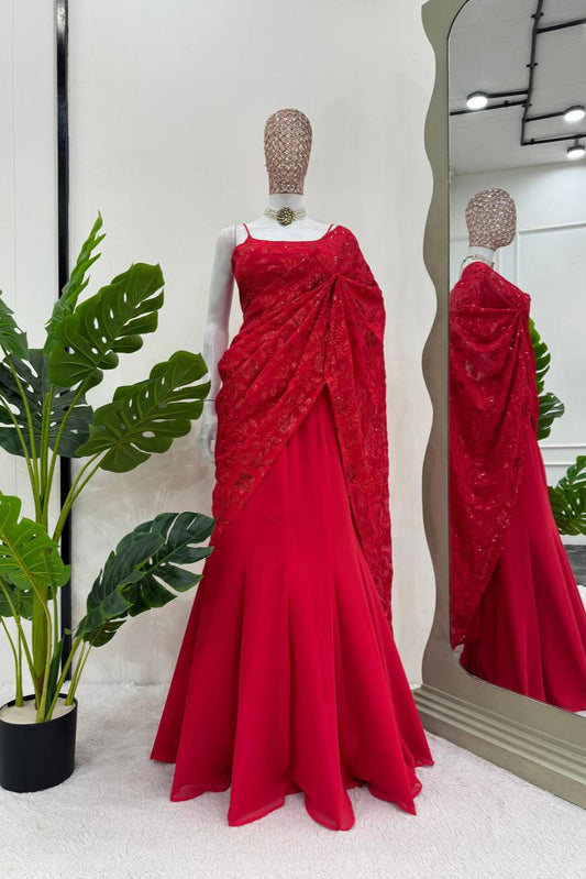 Ready to wear red lehenga set