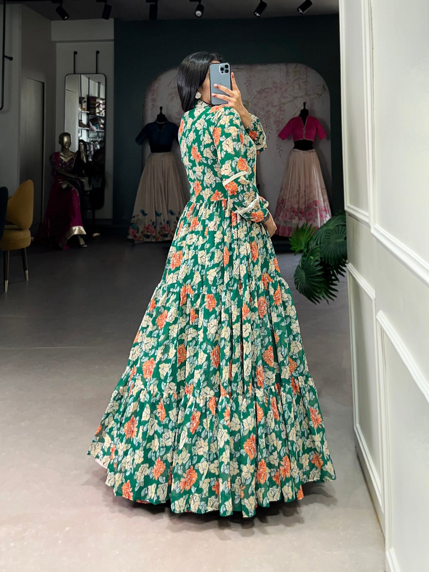 Twirl in Triple-Layer Floral Georgette