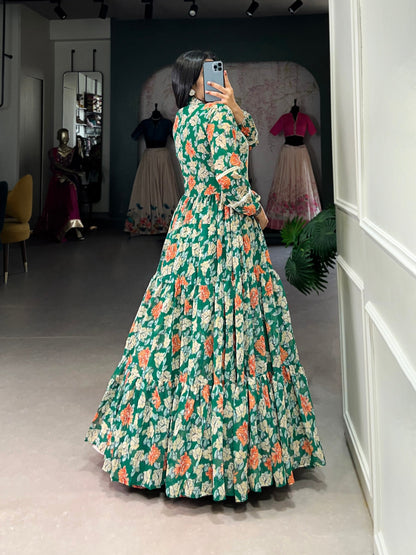 Twirl in Triple-Layer Floral Georgette