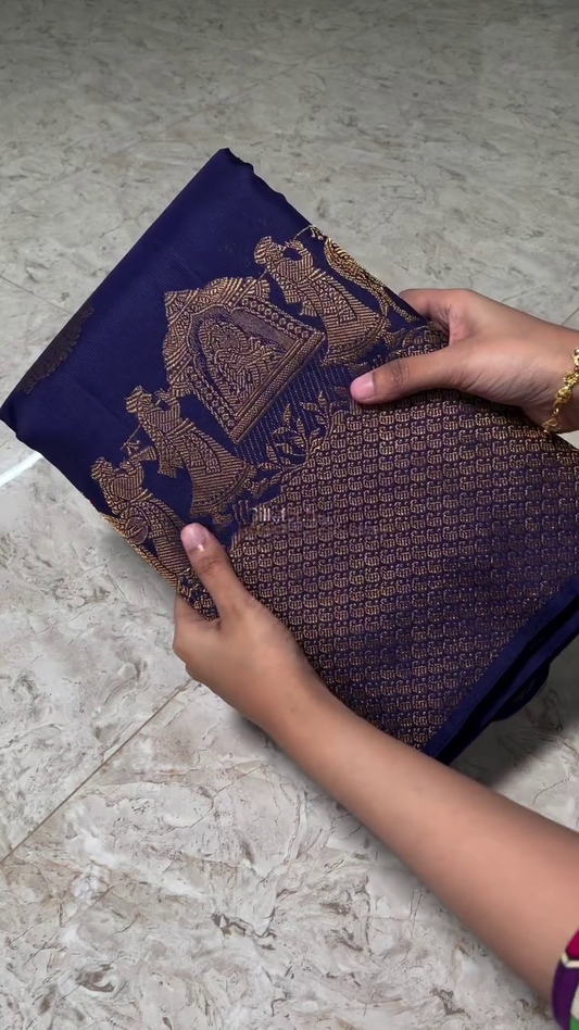 Imperial Blue Kanchipuram Saree